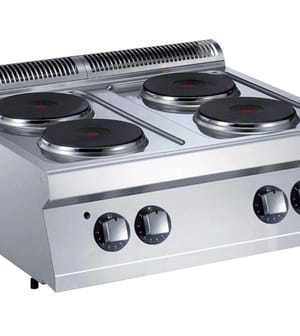 Zanussi EVO700 elkogebord 372015 med 4 runde støbejernsplader, 800 mm